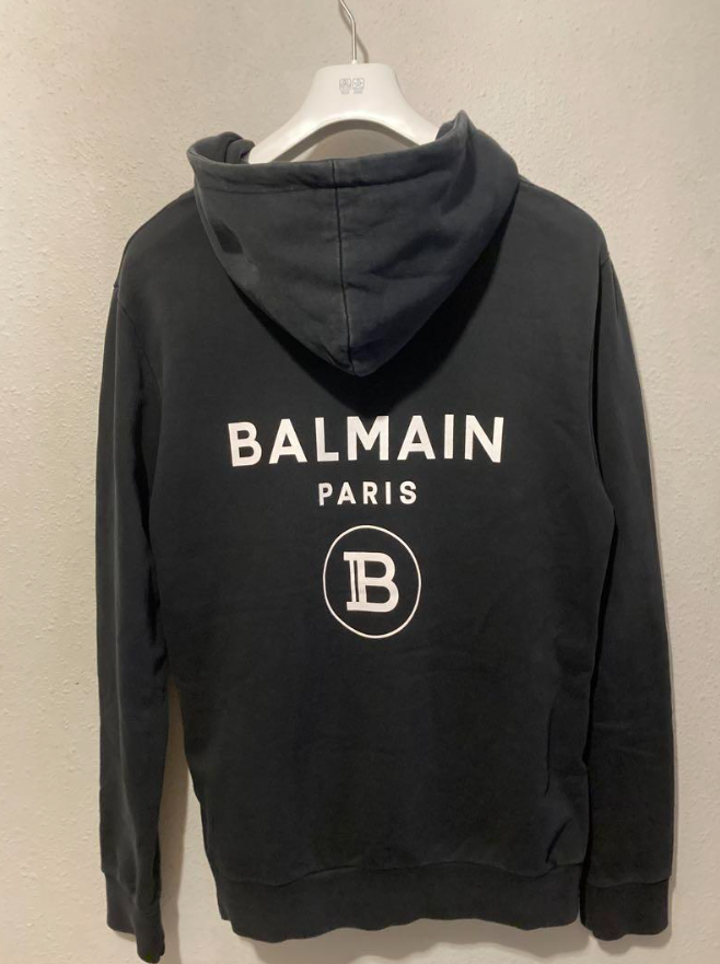 BALMAIN (バルマン) PRINTED HOODIE ロゴプリント コットン パーカー  